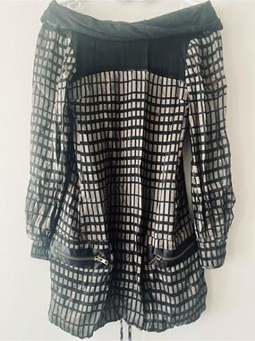 Development by Erica Davies Designer Vintage Early 2000s Grid Off-Shoulder Dress
